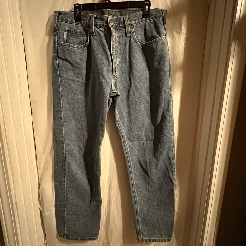 Carhartt Jeans Mens 36X30 Traditional Fit Straight Leg B480-DPS Cotton Darkstone